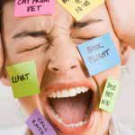 A stressful woman screaming.