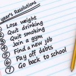 new year resolution written in a notebook