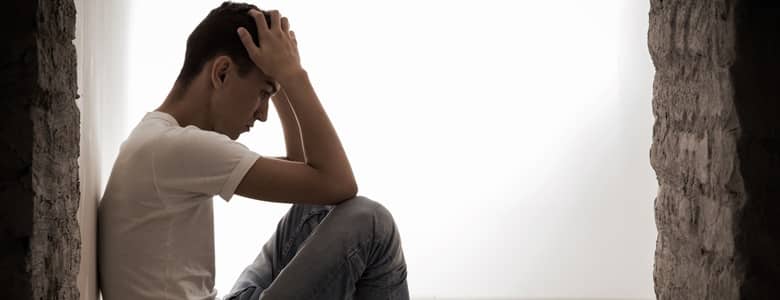 A depressed young man.