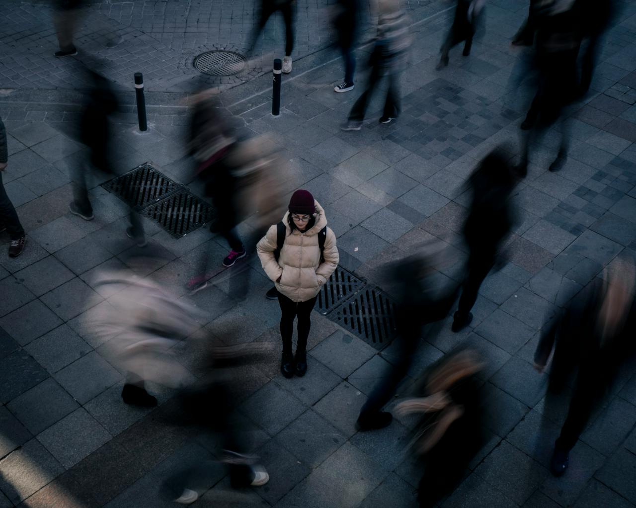 Alone in a crowd.